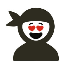 character emotion ninja love vector on white background
Vector icon character with emotion