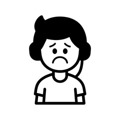character emotion teenager in headphones sadness vector on white background
Vector icon character with emotion