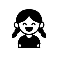 character emotion girl with pigtails joy vector on white background
Vector icon character with emotion