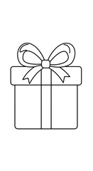Gift Box Line Art