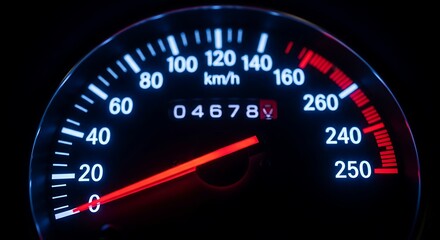 A speedometer showing a high speed reading, indicating fast driving and the potential dangers of exceeding speed limits on the road