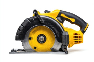 Fototapeta premium Yellow circular saw on white background (4)