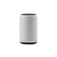 Modern Smart Speaker, Wireless Home Assistant Device, White Cylindrical Smart Home Technology