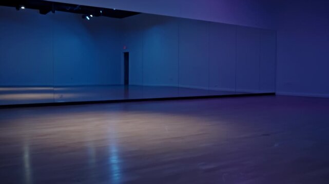 Dance Studio Mirror Reflection With Soft Lighting