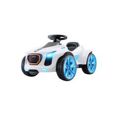 White and Blue Electric Ride-On Toy Car for Kids