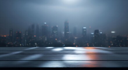 Obraz premium Silver City Glow and Sharp Tabletop, Ethereal Bridges in Fog