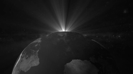 White color Breathtaking View of the Earth. View from space of a beautiful sunrise. Light looping concept 4k video - Powered by Adobe