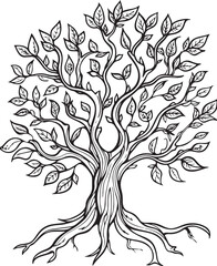 Obraz premium Majestic Oak Tree Outline Collection