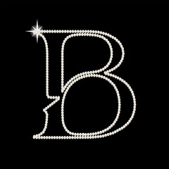 Capital Letters B of English alphabet. luxury and elegant font glamour french style