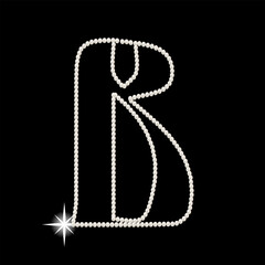 Capital Letters B of English alphabet. luxury and elegant font glamour french style