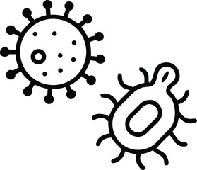 Virus and Bacteria Line Icons