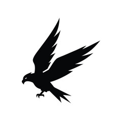 Obraz premium Eagle with lightning wings powerful silhouette artwork with clean white background illustration