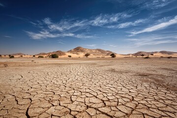 Arid landscape under a vibrant sky