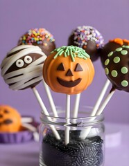 features an assortment of halloween pop candy