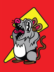 cute animal with music theme illustration