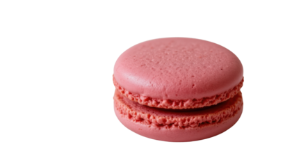 Fresh Pink Macaron on White Background for Dessert and Pastry Lovers