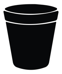 Black plastic cup isolated on a white background