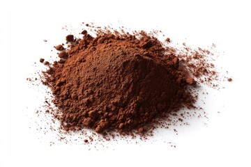 Pile of dark brown cocoa powder on white background (11)