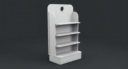 Modern White Retail Display Stand Mockup.