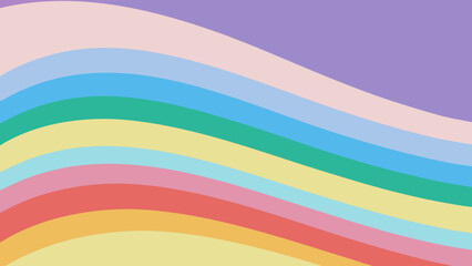 abstract pastel rainbow waves design