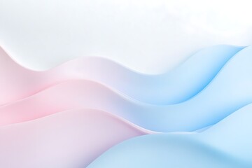 Fototapeta premium A serene abstract background featuring smooth, flowing waves in pastel shades of light blue and pink, creating a calming and elegant design.
