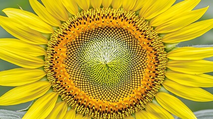 Macro sunflower center in 4K, 100mm lens isolating pollen detail with precise focus and soft falloff across bright yellow rays