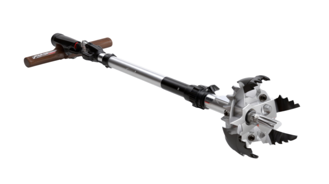 Garden Weeder: An extreme close-up showcases a garden weeder tool, its intricate design of mechanical prowess and functionality, ready to assist in maintaining and improving a lawn or green area.