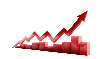 Ascending Business Data: A vibrant chart, showcasing upward momentum with a bold arrow, illustrates growth and success in a modern context, symbolizing financial progress and positive trends.