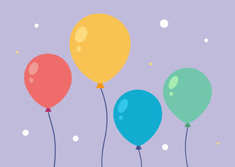 birthday balloons vector background illustration