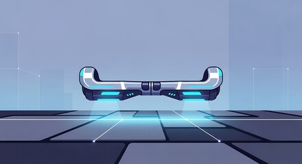 Futuristic Hoverboard with Tech Design.