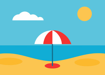Summer Beach Umbrella Background