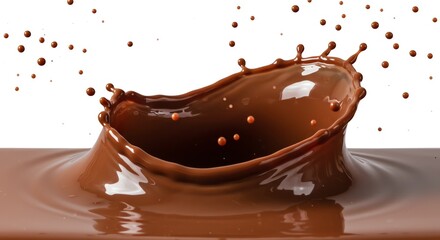 Chocolate splash with droplets