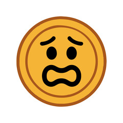 character emotion coin fear vector on white background
Vector icon character with emotion