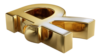 Golden Letter R: A luxurious, gold-plated letter R glimmers with opulence, its form suggesting financial prosperity, and refinement against a sophisticated background.