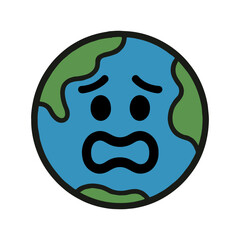 character emotion earth fear vector on white background
Vector icon character with emotion