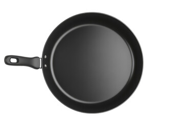 Top view nonstick frying pan skillet cookware kitchen utensil culinary equipment cooking tool isolated on transparent background