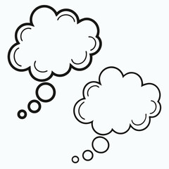 Simple thought bubbles illustrating ideas, concepts, and communication for creative projects and design.