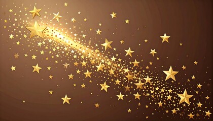 Gold stars burst in a radiant trail