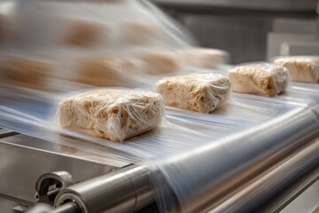 Food packaging line in motion