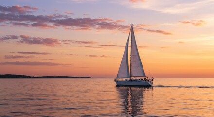 Sunset Sailboat Cruise Serenity at Sea.