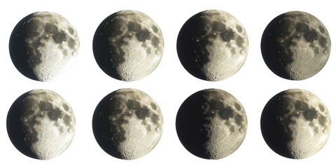 Eight Phases of the Moon a51c24f2765a real isolated on a transparent background