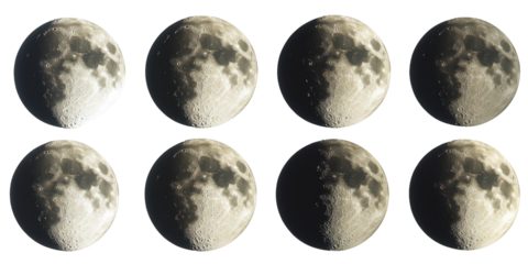 Eight Phases of the Moon a51c24f2765a real isolated on a transparent background