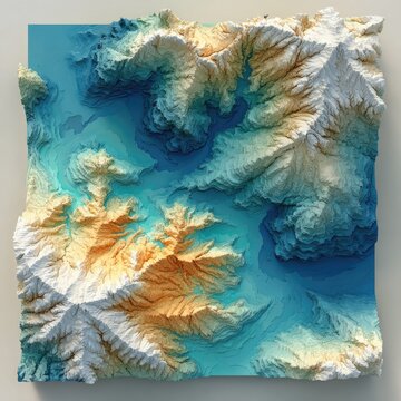 Detailed digital relief map