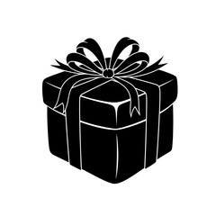gift box isolated on black