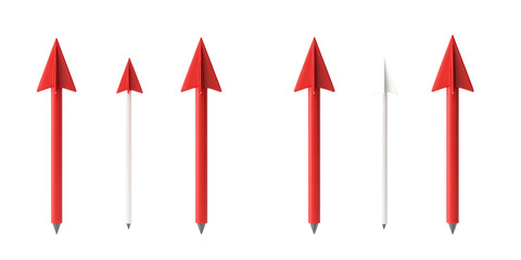 Red and White Arrows Pointing Upward clear 1eb44c75 isolated on a transparent background
