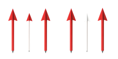 Red and White Arrows Pointing Upward clear 1eb44c75 isolated on a transparent background