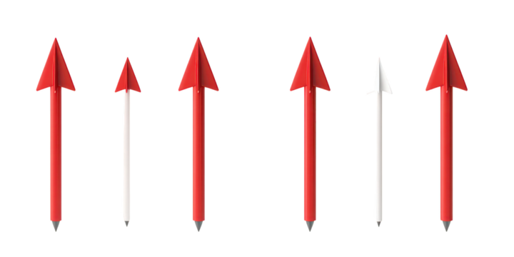 Red and White Arrows Pointing Upward clear 1eb44c75 isolated on a transparent background