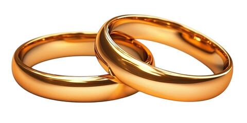 Two Interlocking Gold Wedding Rings 4db089431b1e 7721 isolated on a transparent background