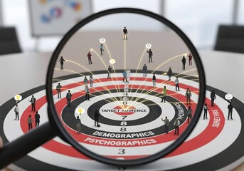 Target Audience Analysis Demographics, Psychographics and Reach  Business Strategy Concept.