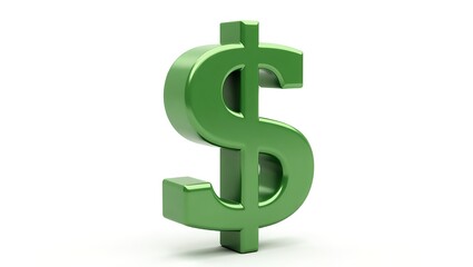 Obraz premium This AI-generated image shows a classic green dollar sign in 3D, reflecting the evolution of currency into digital and crypto-based formats. A great fit for modern fintech, investment, and crypto plat